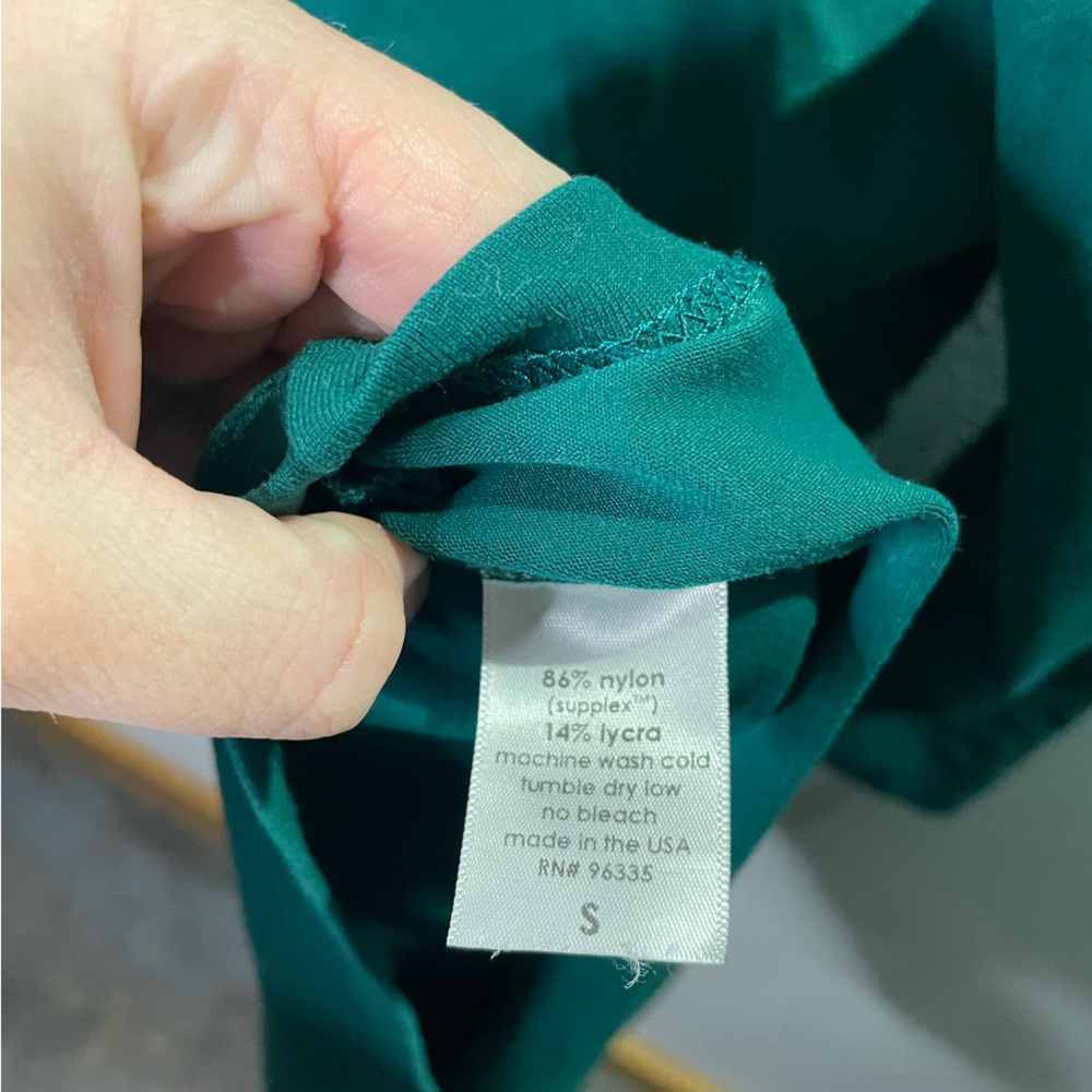 Susana Monaco Green Scoop Neck Ruched Side 3/4 Sleeve Dress St. Patrick’s Day - Picture 4 of 6